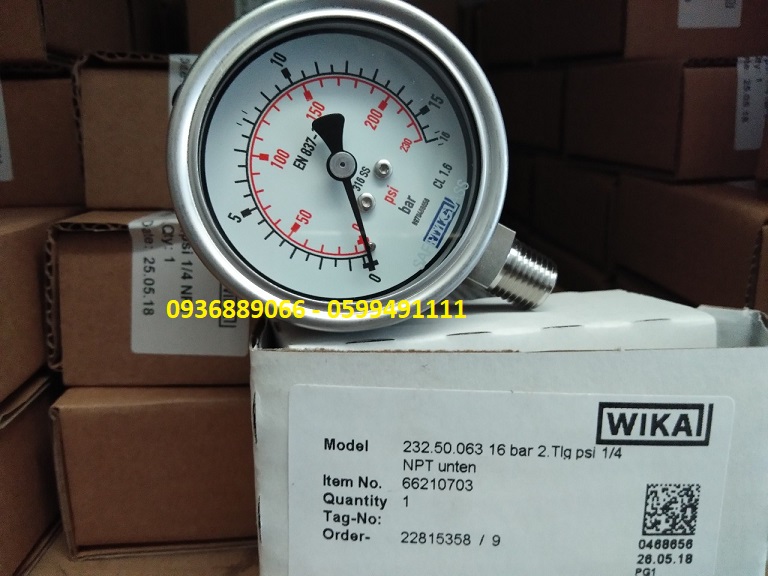 Đồng hồ áp suất có dầu chống rung và không dầu chịu nhiệt độ cao.